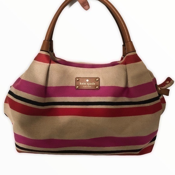Kate spade striped satchel tote bag